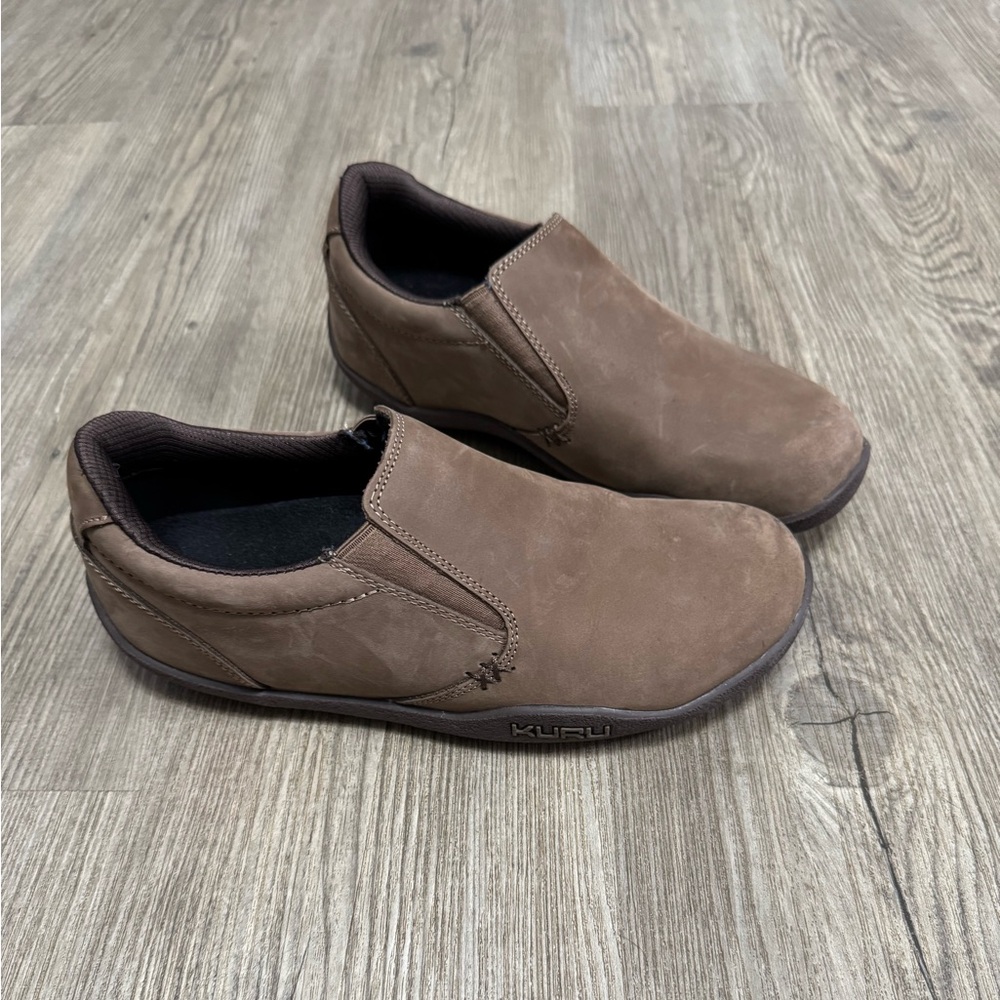 Kuru Kivi Leather Slip-On Comfort Work Shoes Women's Sz 9.5 Brown Flat Low Top